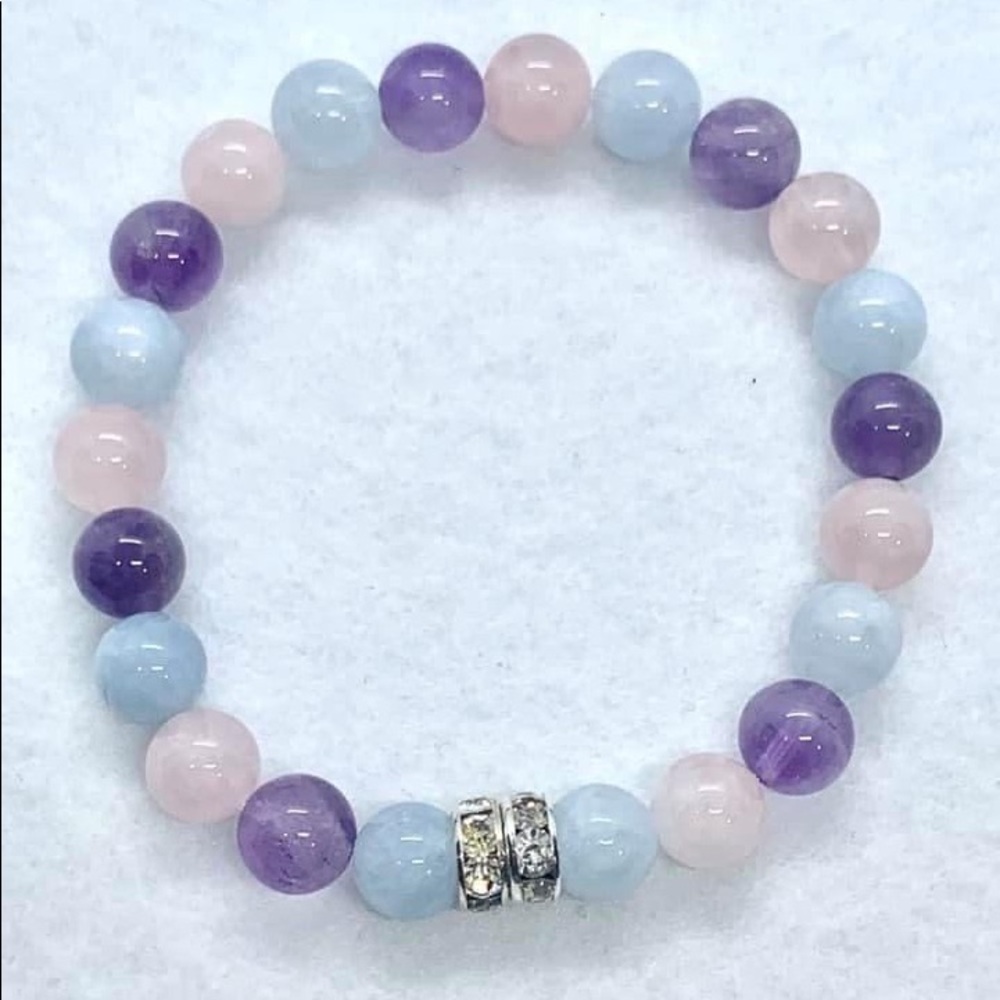 Handmade Cotton Candy bracelet with Swarovski accent